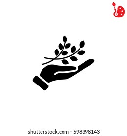 Web icon. A branch in the hand