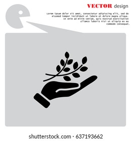 Web icon. A branch in the hand