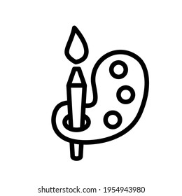 icono Web. Pincel y pintura, paleta con pinturas y pinturas