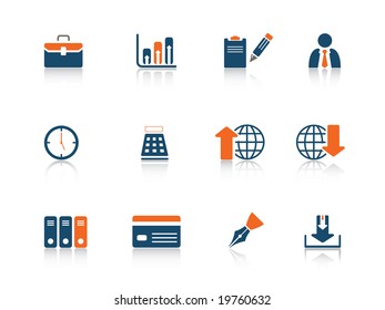 Web icon business blue orange series