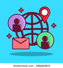 Web icon for business. Internet platforms for business startup. Flat cartoon vector illustration.