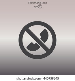 Web icon. Calls banned, Forbidden call