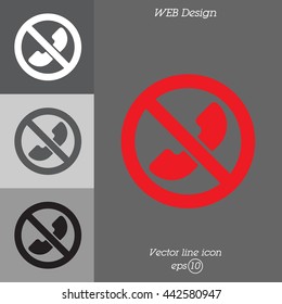Web icon. Calls banned, Forbidden call