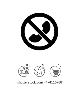 Web icon. Calls banned, Forbidden call
