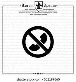 Web icon. Calls banned, Forbidden call