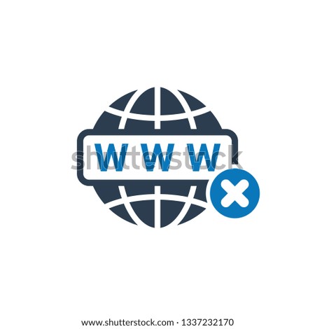 Web icon with cancel sign. Web icon and close, delete, remove symbol. Vector illustration