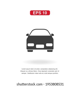 símbolo de icono web de la señal de coche aislado en fondo blanco. Ilustración vectorial simple.