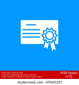 Web icon. Charter, certificate