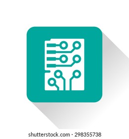Web icon of circuit board, vector design