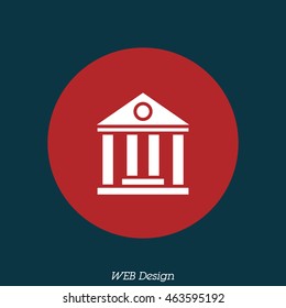 Web icon. Classical building with columns (University icon, bank icon)