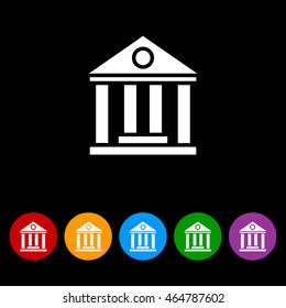 Web icon. Classical building with columns (University icon, bank icon)