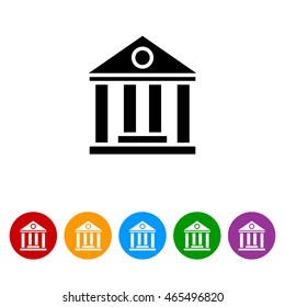 Web icon. Classical building with columns (University icon, bank icon)