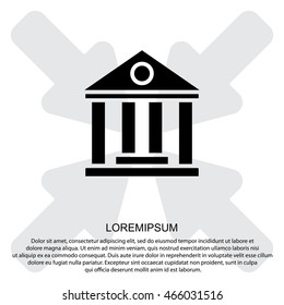 Web icon. Classical building with columns (University icon, bank icon)