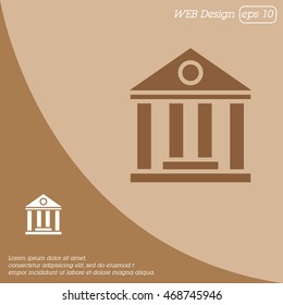 Web icon. Classical building with columns (University icon, bank icon)