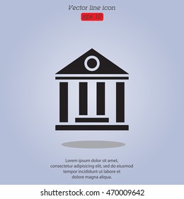 Web icon. Classical building with columns (University icon, bank icon)