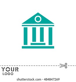 Web icon. Classical building with columns (University icon, bank icon)