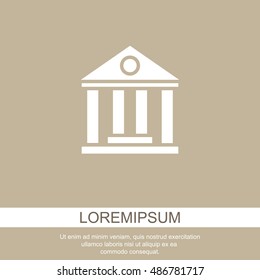 Web icon. Classical building with columns (University icon, bank icon)