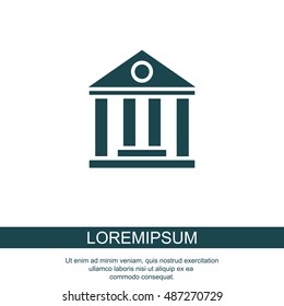 Web icon. Classical building with columns (University icon, bank icon)