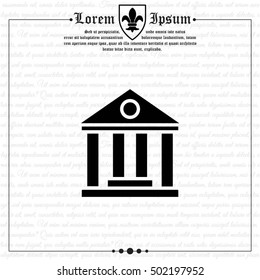 Web icon. Classical building with columns (University icon, bank icon)