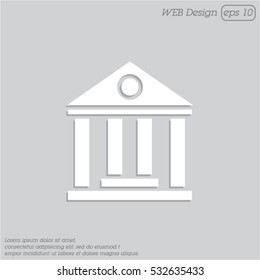 Web icon. Classical building with columns (University icon, bank icon)