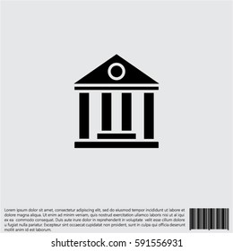 Web icon. Classical building with columns (University icon, bank icon)