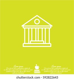 Web icon. Classical building with columns (University icon, bank icon)