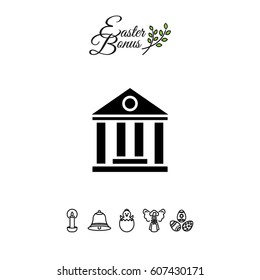 Web icon. Classical building with columns (University icon, bank icon)