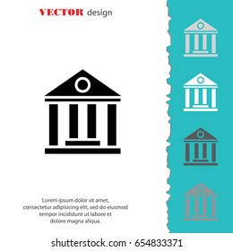 Web icon. Classical building with columns (University icon, bank icon)