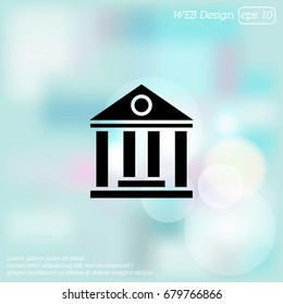 Web icon. Classical building with columns (University icon, bank icon)