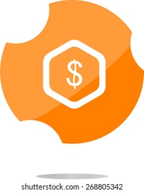 web icon cloud with dollars money sign