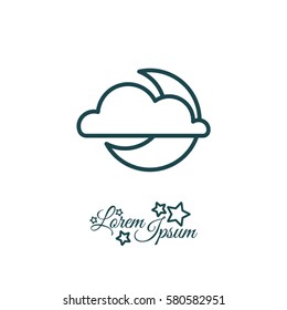 Web icon. Cloud and moon