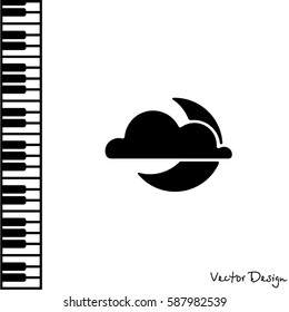 Web icon. Cloud and moon