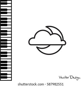 Web icon. Cloud and moon
