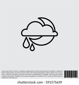 Web icon. Cloud and moon