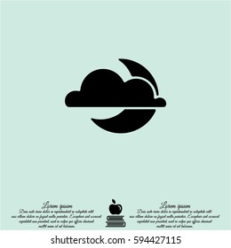 Web icon. Cloud and moon