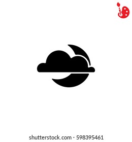 Web icon. Cloud and moon