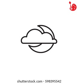 Web icon. Cloud and moon