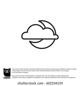 Web icon. Cloud and moon