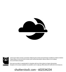 Web icon. Cloud and moon