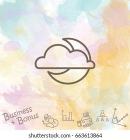 Web icon. Cloud and moon