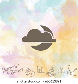 Web icon. Cloud and moon