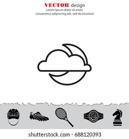 Web icon. Cloud and moon