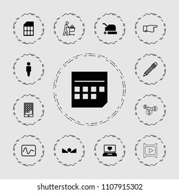 Web icon. collection of 13 web filled and outline icons such as man, laptop with heart, arrow up, memory card, pointing. editable web icons for web and mobile.