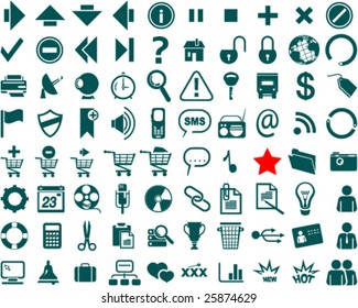 Web icon collection with 80 symbols