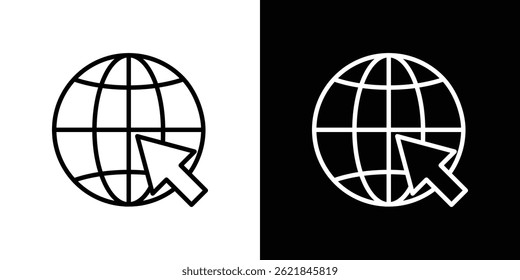 Icono de Web concepto de trazo sobre fondo blanco
