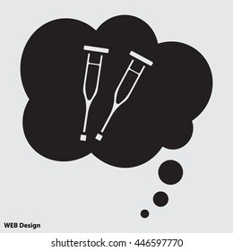Web icon. Crutches