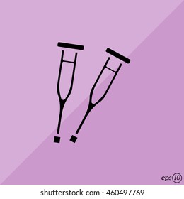 Web icon. Crutches