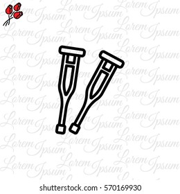 Web icon. Crutches