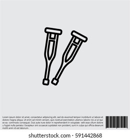 Web icon. Crutches