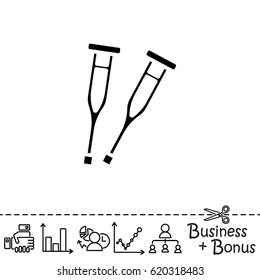 Web icon. Crutches